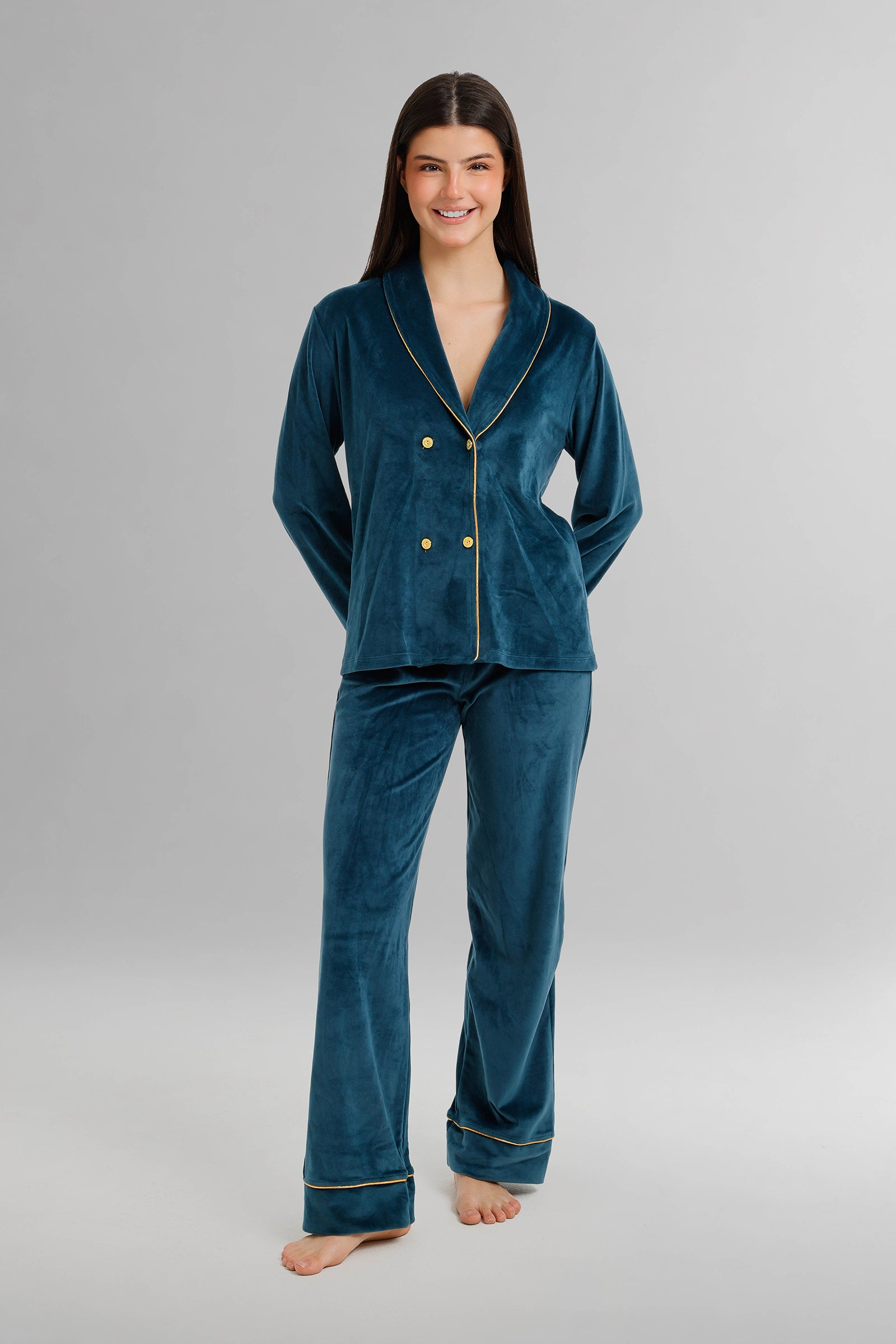 Double-Breasted Velvet Pyjama
