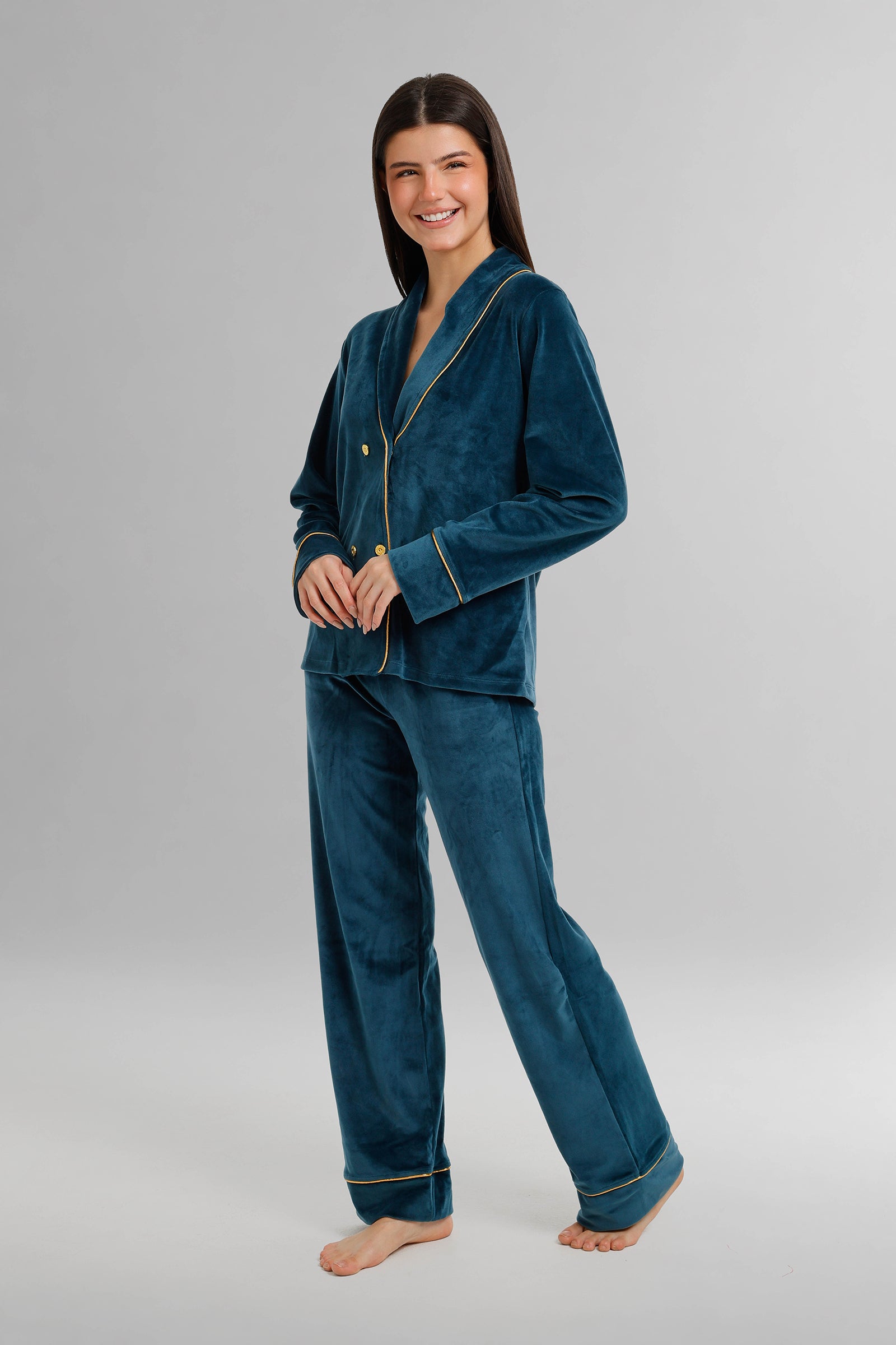 Double-Breasted Velvet Pyjama