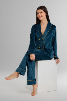 Double-Breasted Velvet Pyjama