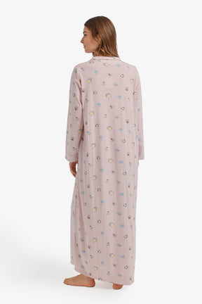 Printed Long-Sleeve Nightgown