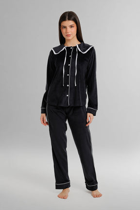 Sailor Collar Velvet Pyjama