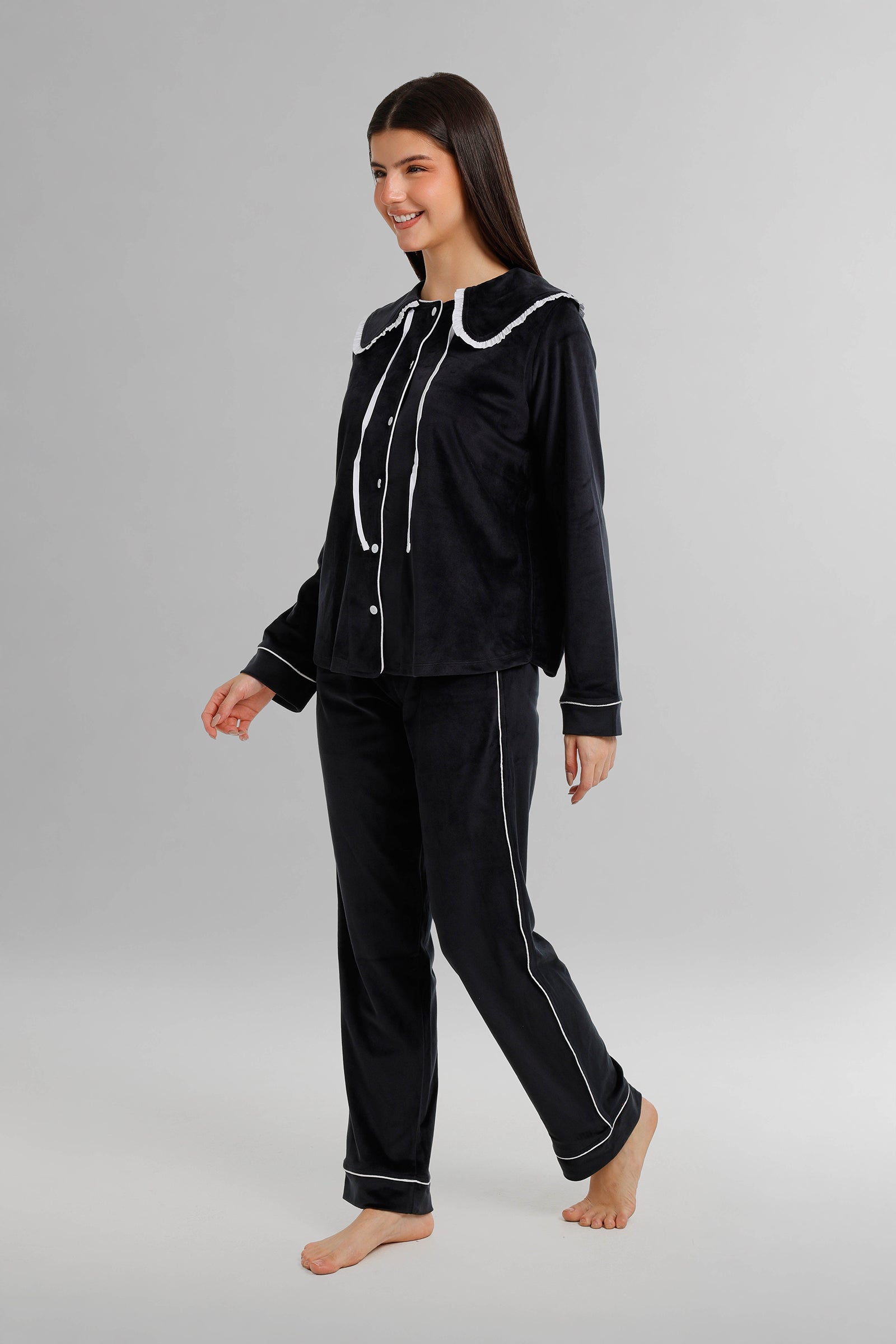Sailor Collar Velvet Pyjama