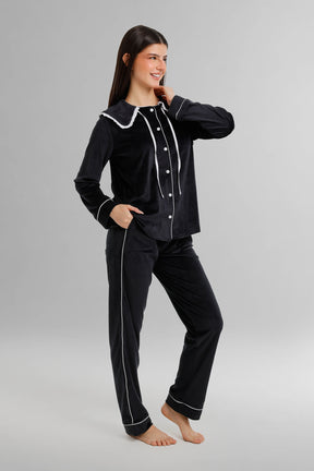 Sailor Collar Velvet Pyjama