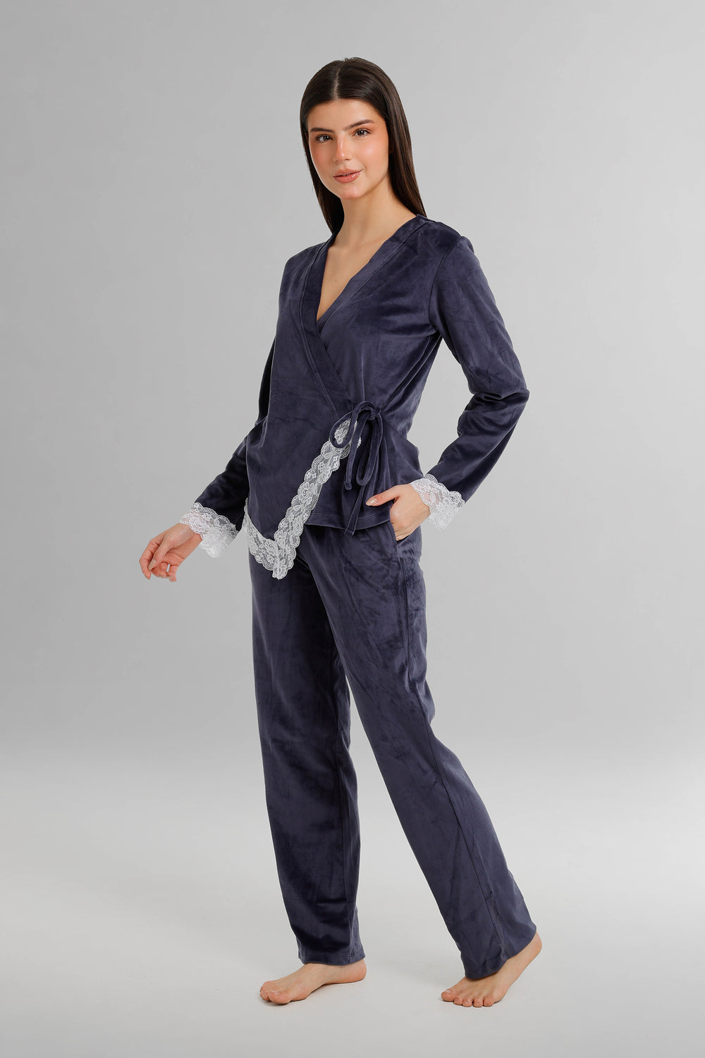 Velvet Side-Tie Pyjama