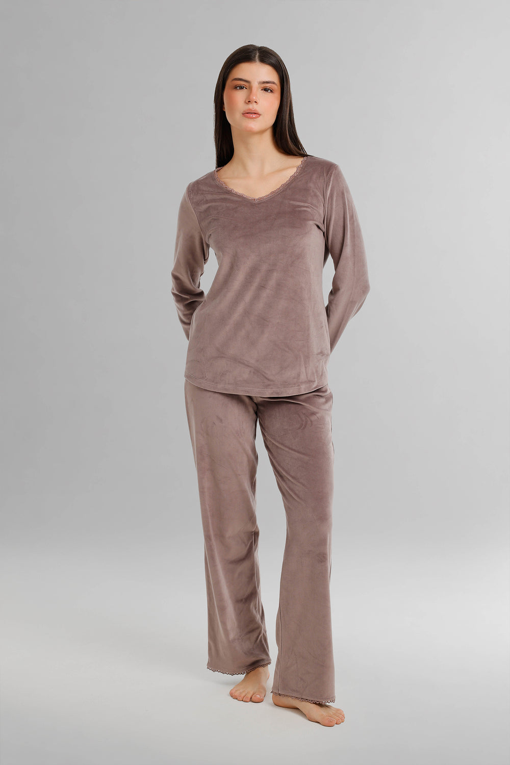 Long-Sleeve Velvet Pyjama