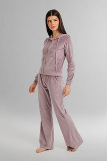 Hooded Zip-Up Velvet Pyjama
