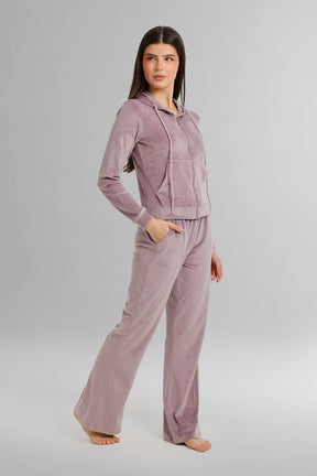 Hooded Zip-Up Velvet Pyjama