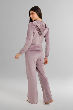 Hooded Zip-Up Velvet Pyjama