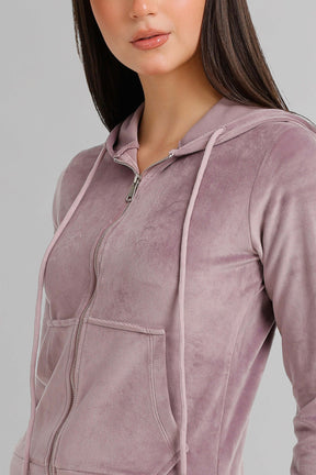 Hooded Zip-Up Velvet Pyjama
