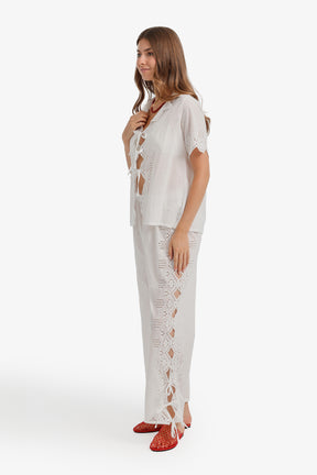 Eyelet Cutout Beach Set