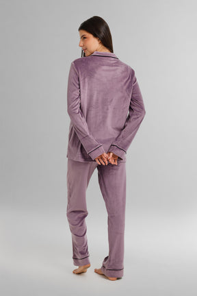 Piped Button-Front Pyjama