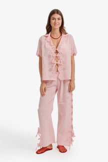 Eyelet Cutout Beach Set