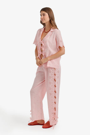 Eyelet Cutout Beach Set