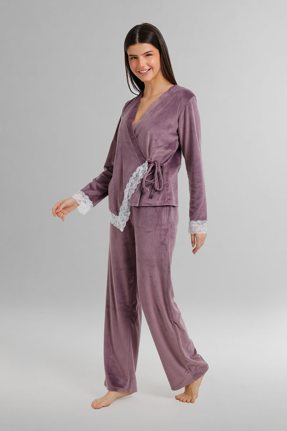 Velvet Side-Tie Pyjama