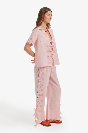 Eyelet Cutout Beach Set