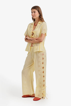 Eyelet Cutout Beach Set