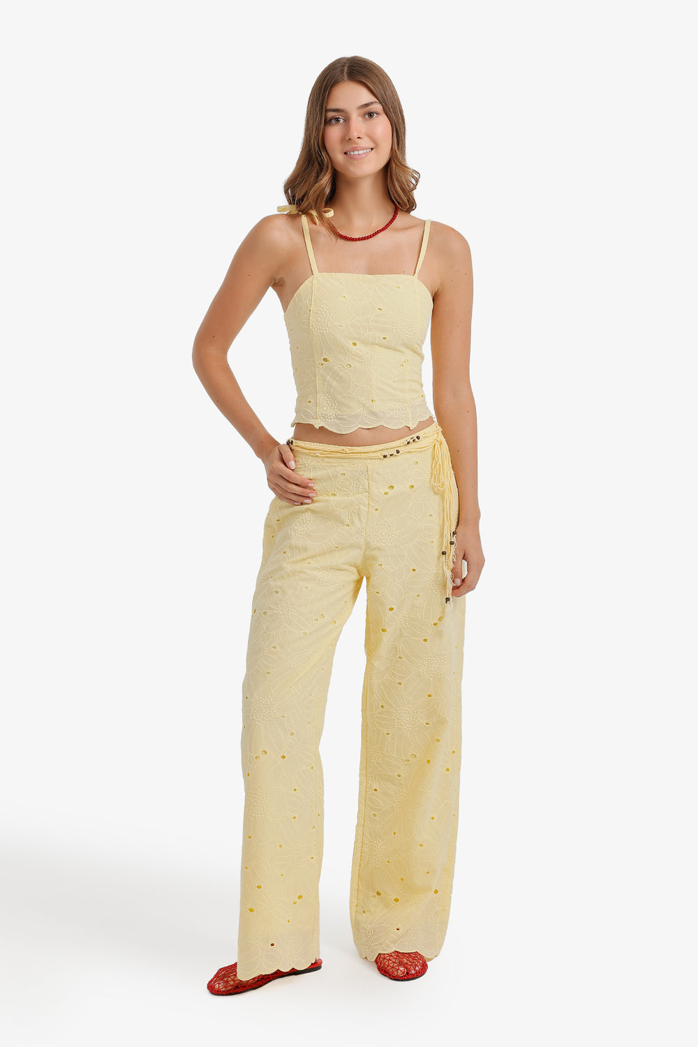 Embroidered Floral Beach Set