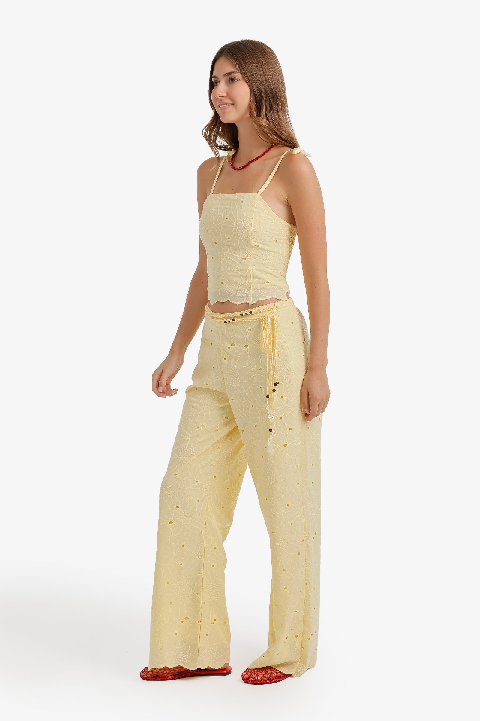 Embroidered Floral Beach Set