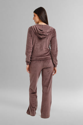 Hooded Zip-Up Velvet Pyjama