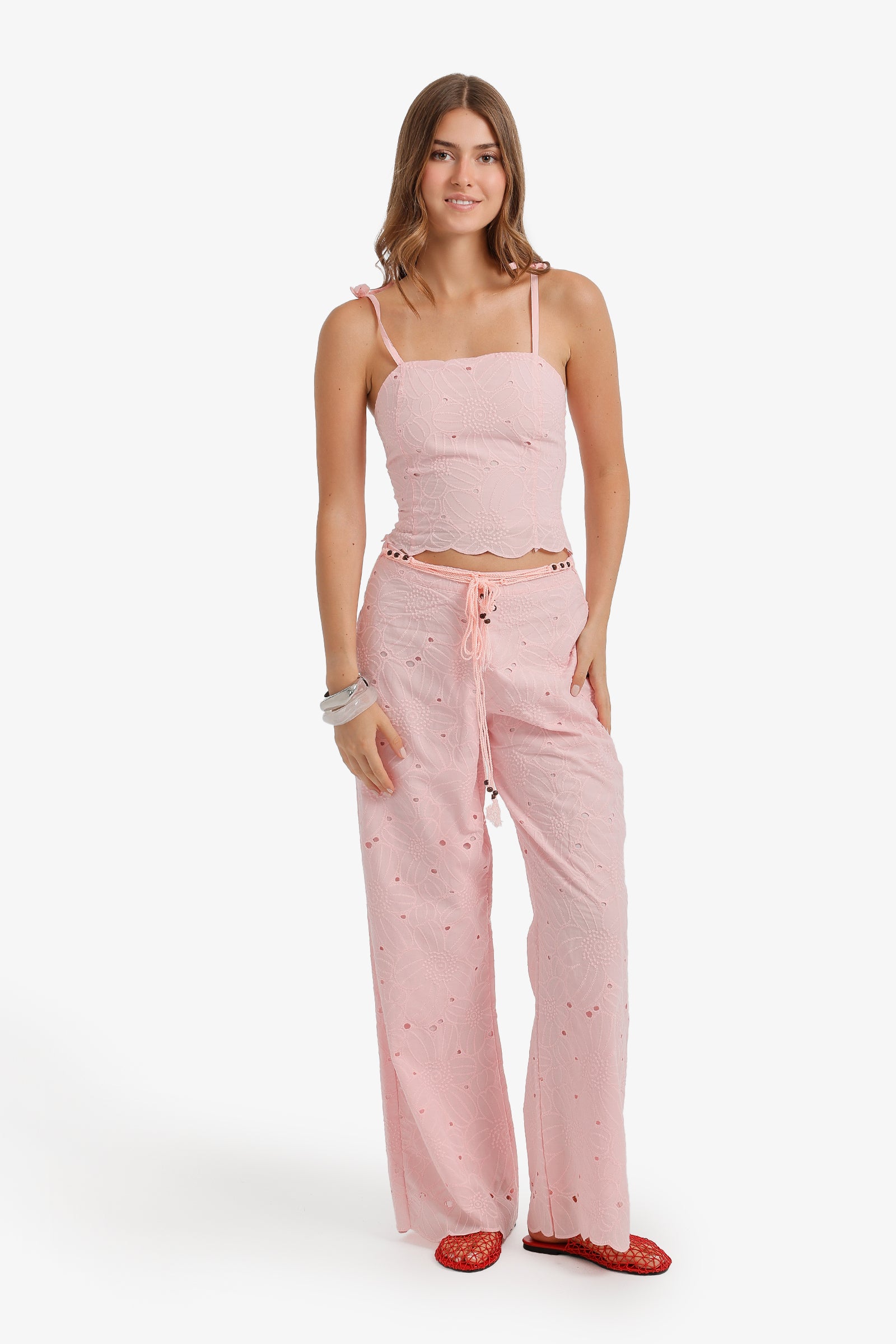 Embroidered Floral Beach Set