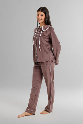 Sailor Collar Velvet Pyjama
