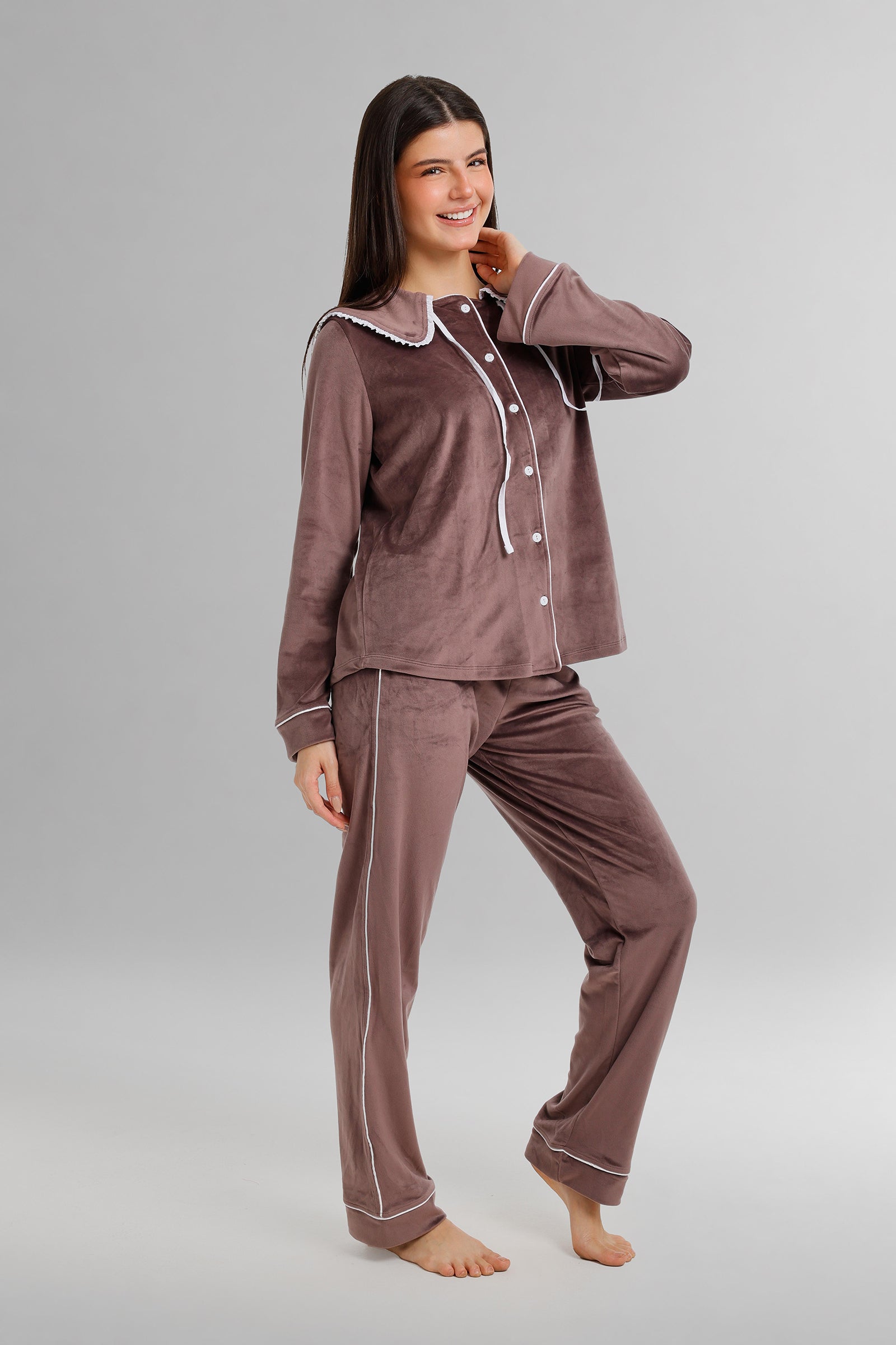 Sailor Collar Velvet Pyjama