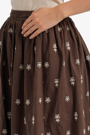 Scalloped-Hem Maxi Skirt