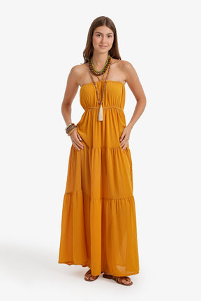 Halter Tiered Beach Dress