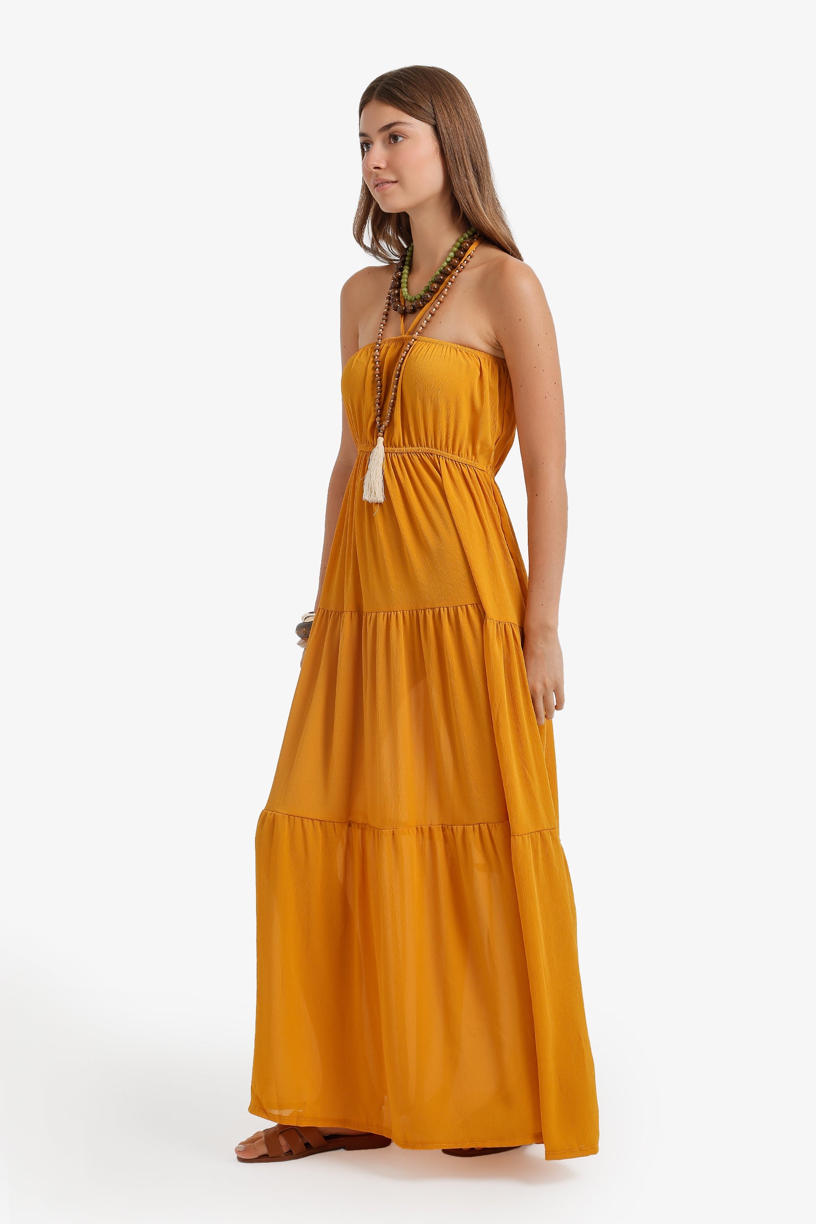 Halter Tiered Beach Dress