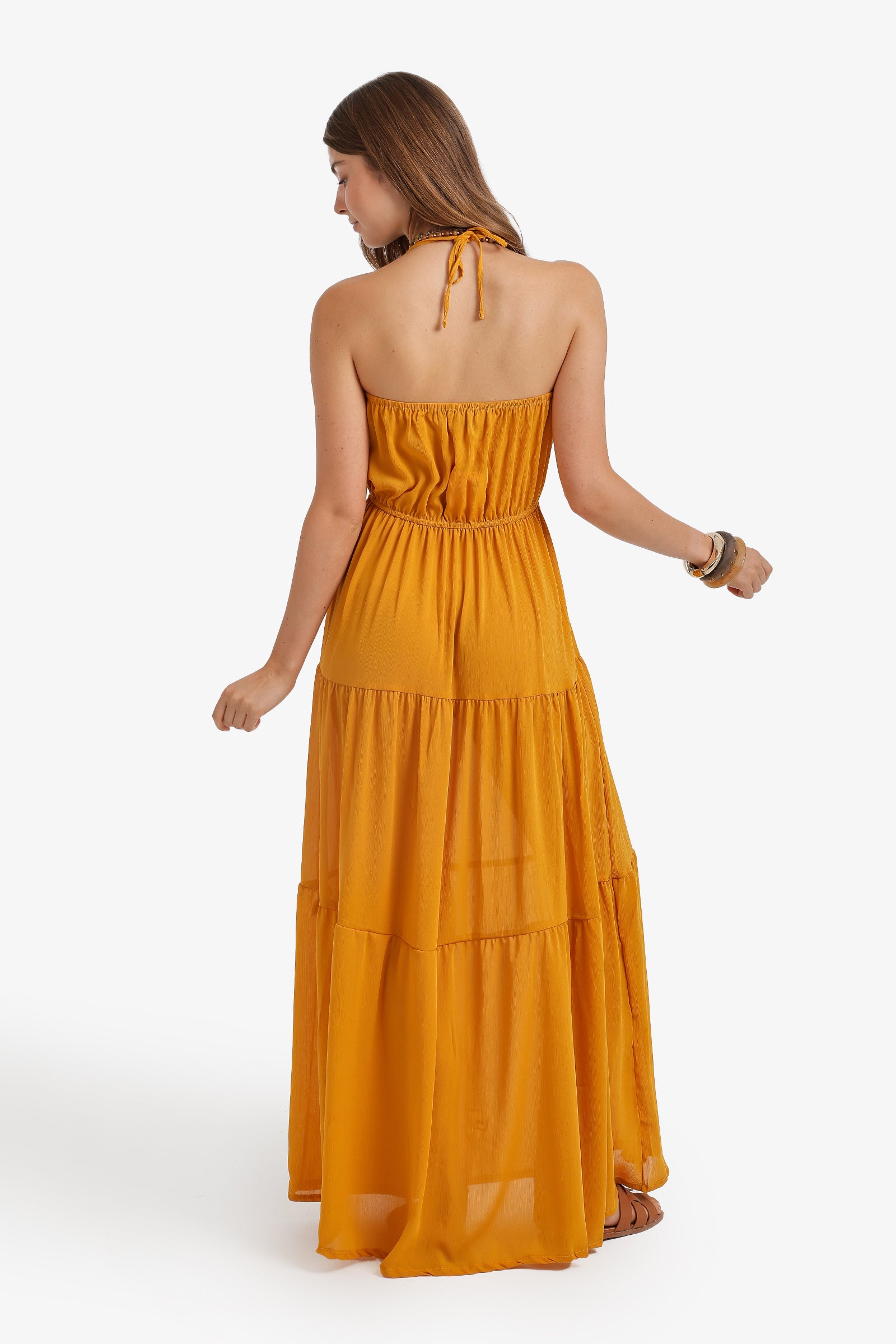 Halter Tiered Beach Dress