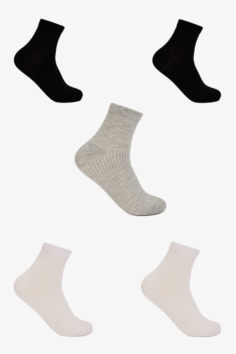 Soft Ribbbed Socks - 5 Pairs