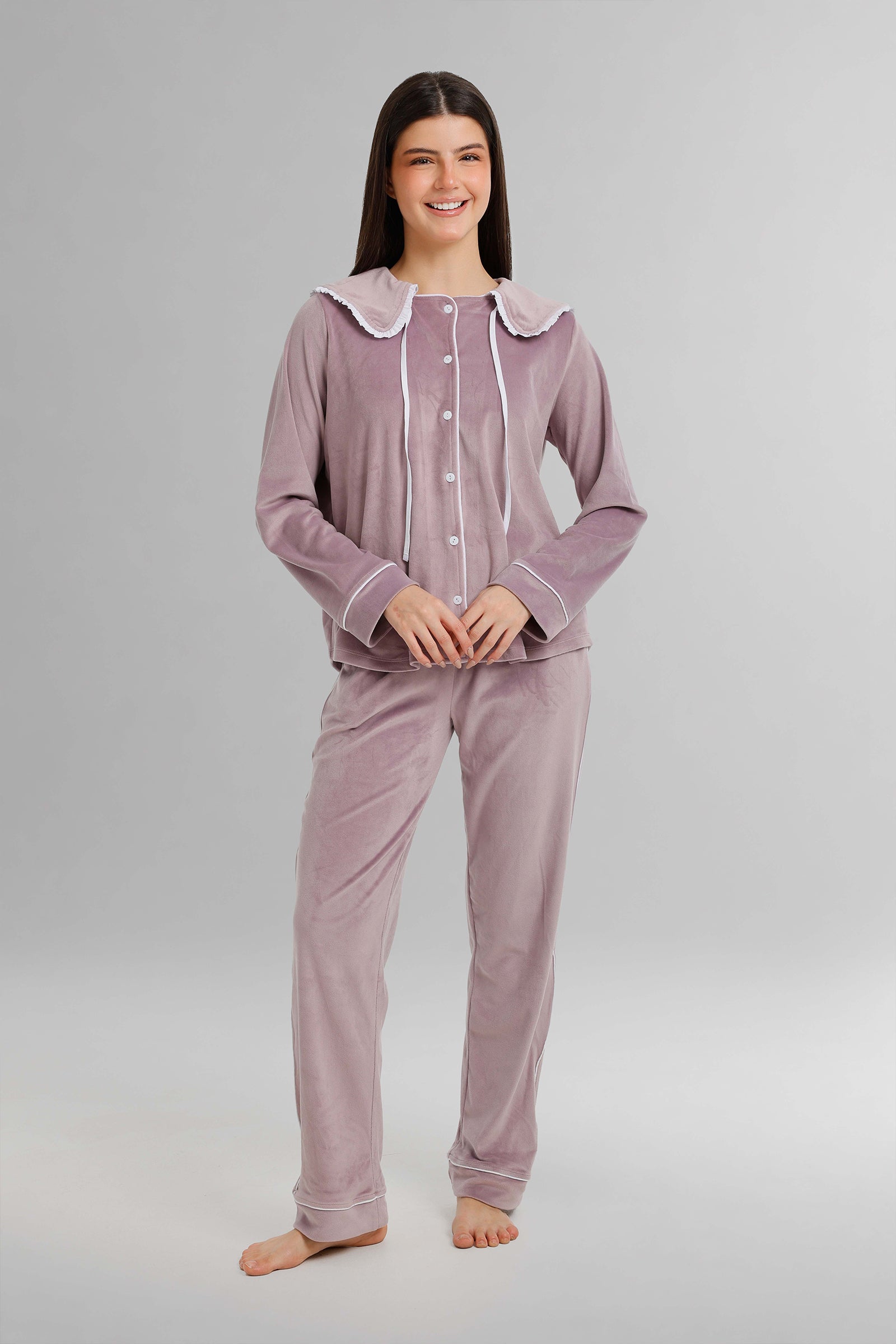 Sailor Collar Velvet Pyjama