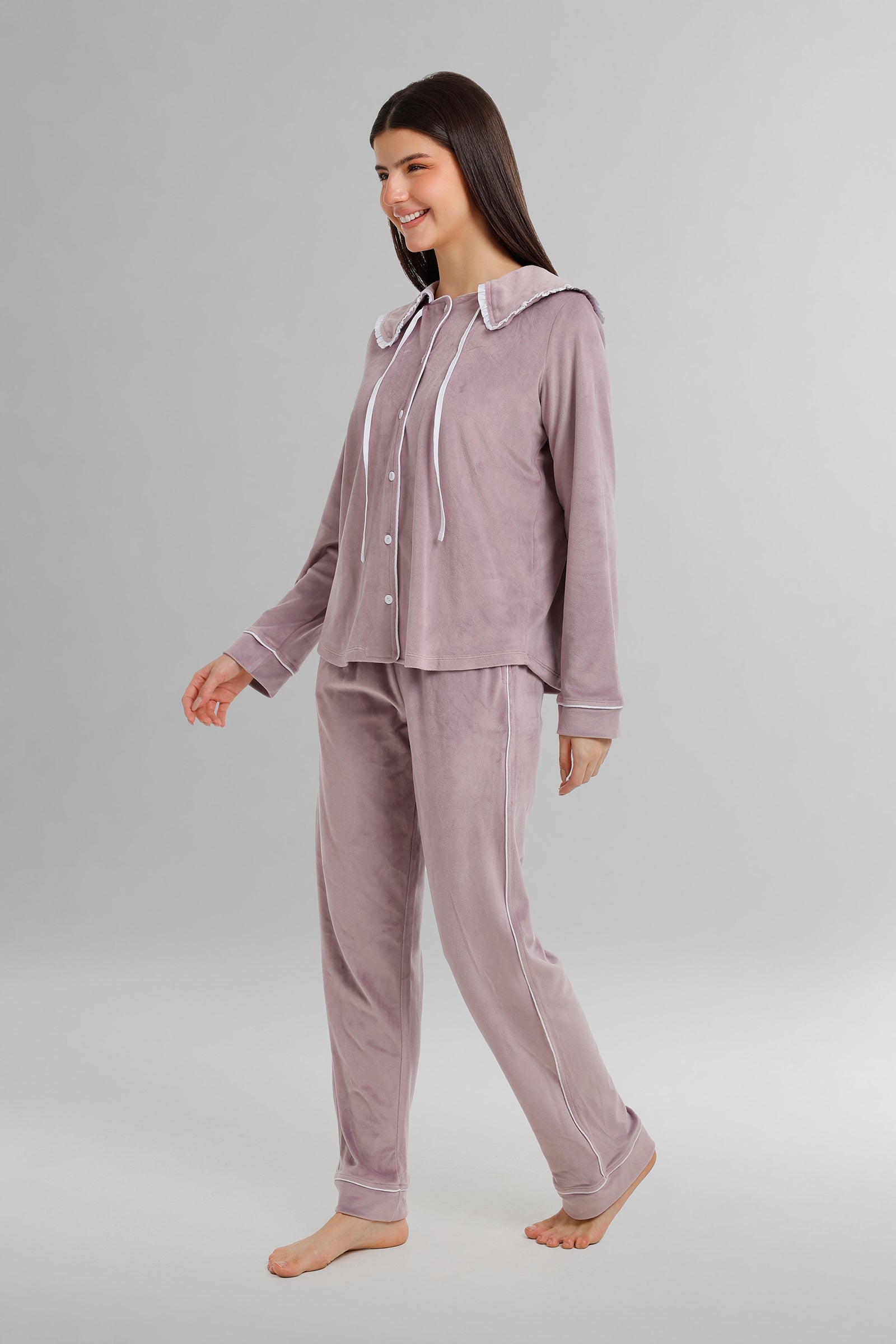 Sailor Collar Velvet Pyjama