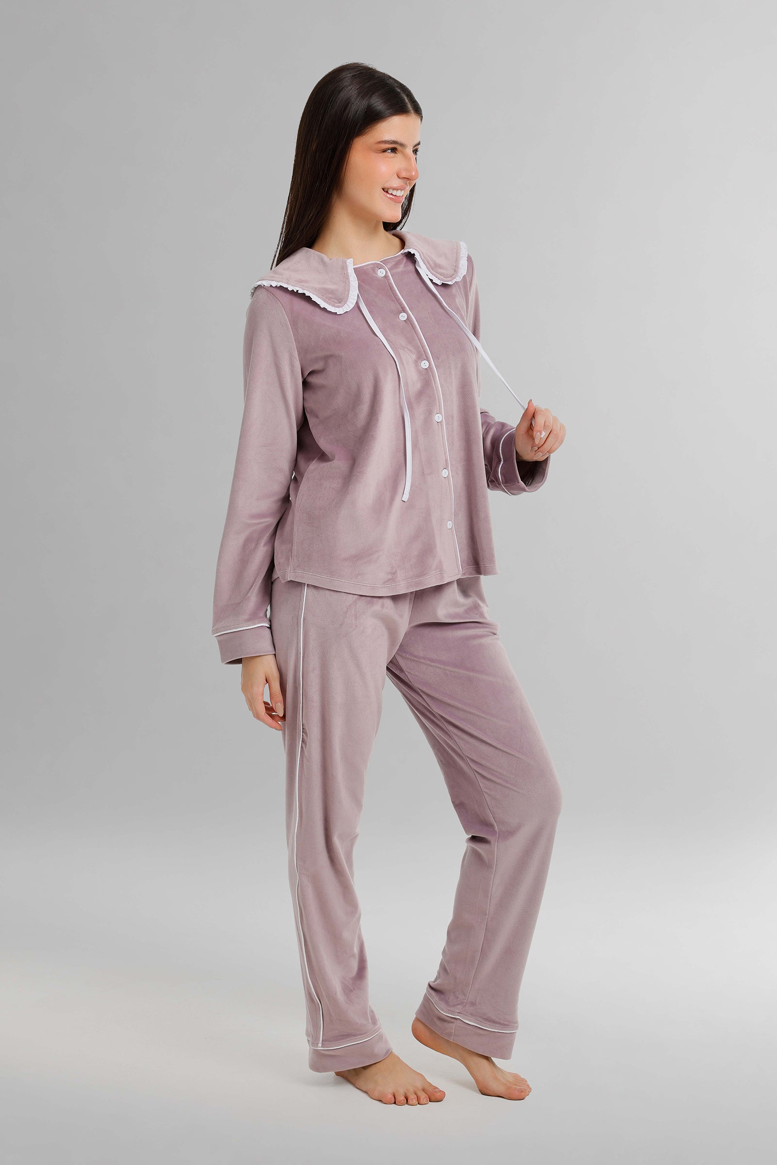 Sailor Collar Velvet Pyjama