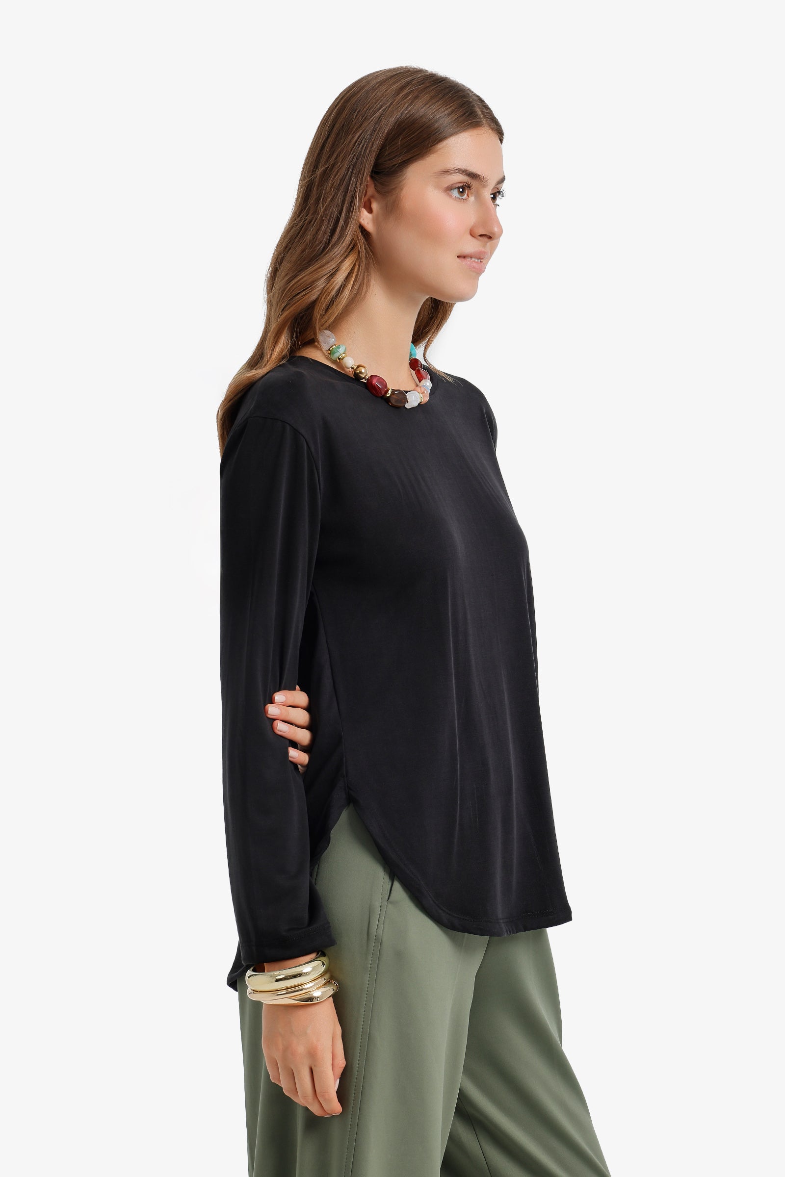 Curved Hem T-Shirt