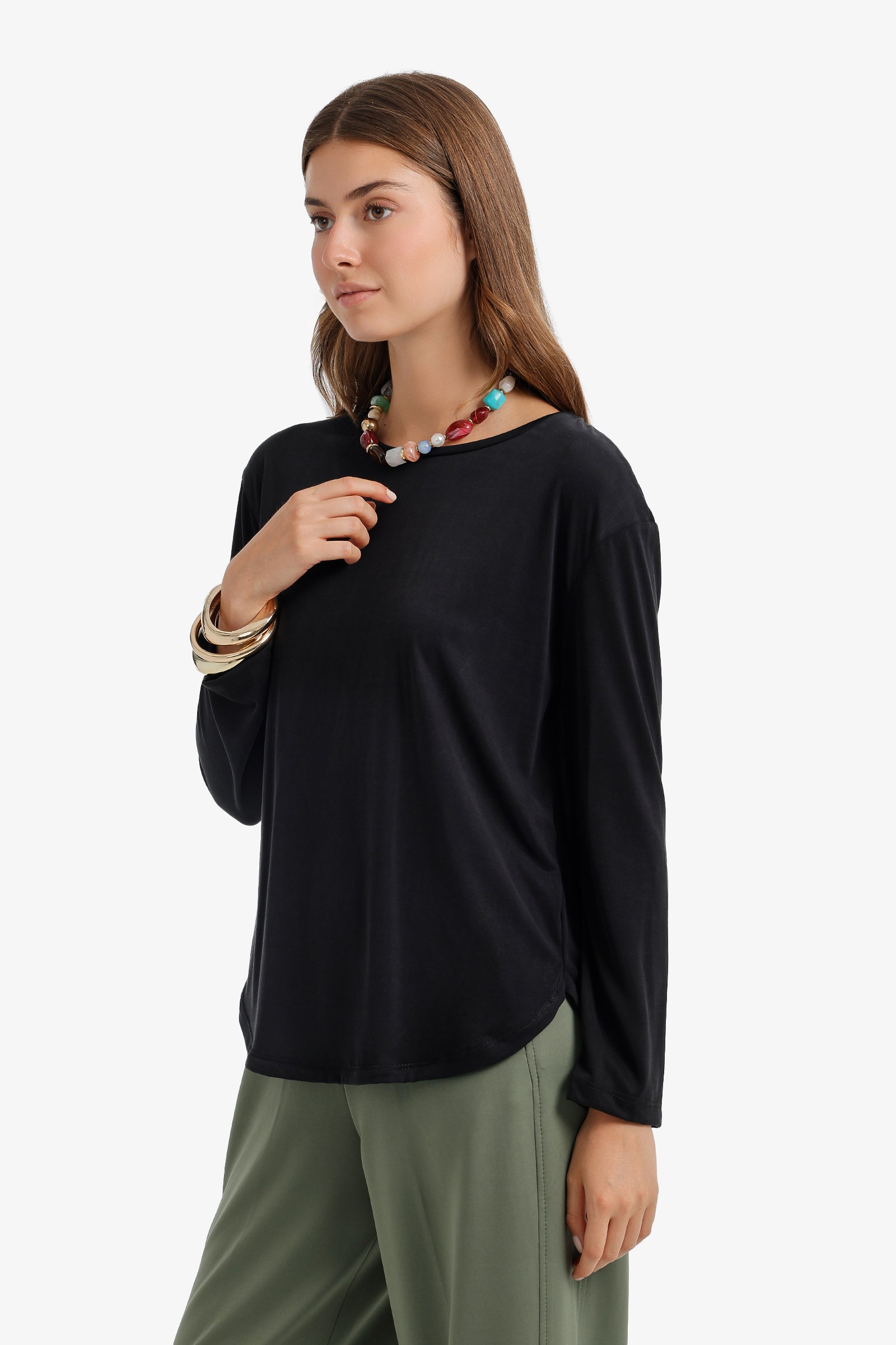 Curved Hem T-Shirt