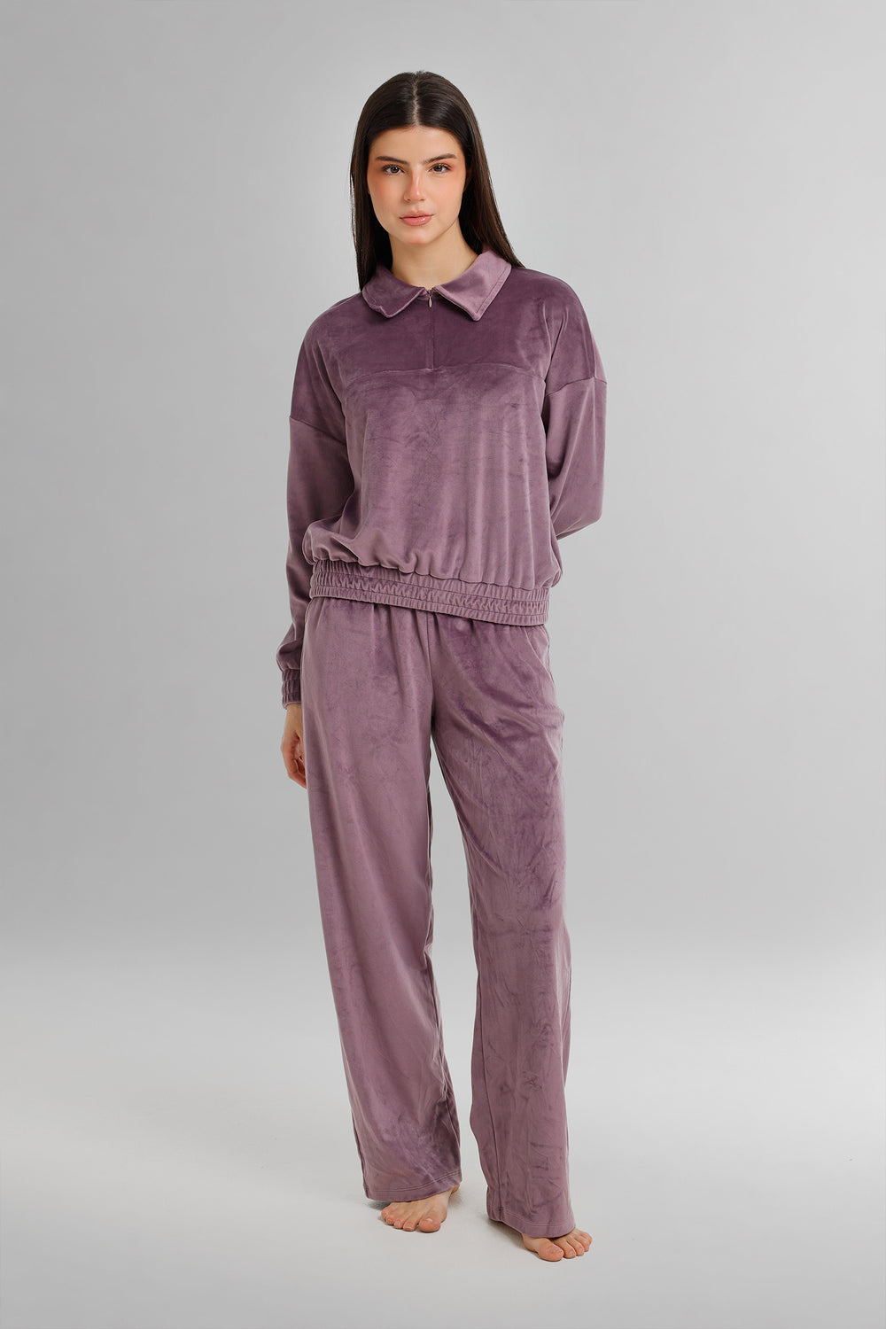 Quarter-Zip Velvet Pyjama