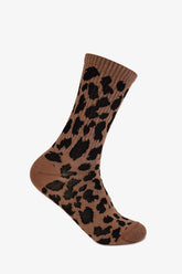 Leopard Print Crew Socks