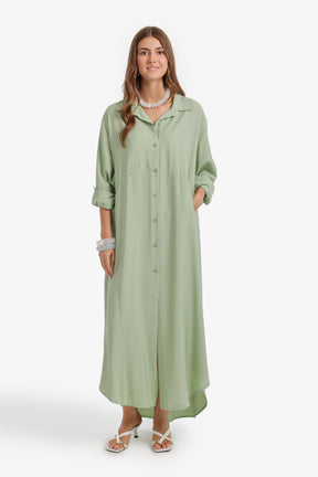 Tab Sleeve Shirt Dress