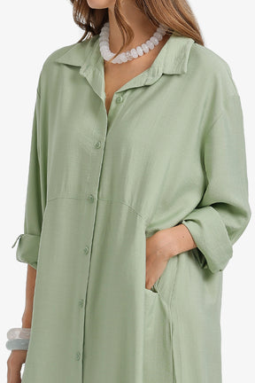 Tab Sleeve Shirt Dress
