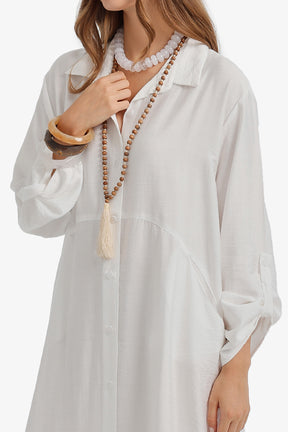 Tab Sleeve Shirt Dress
