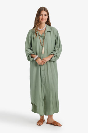Tab Sleeve Shirt Dress