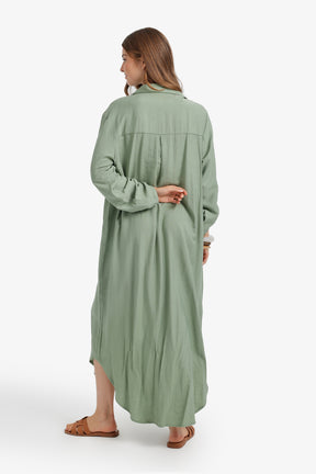 Tab Sleeve Shirt Dress
