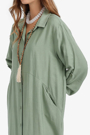 Tab Sleeve Shirt Dress