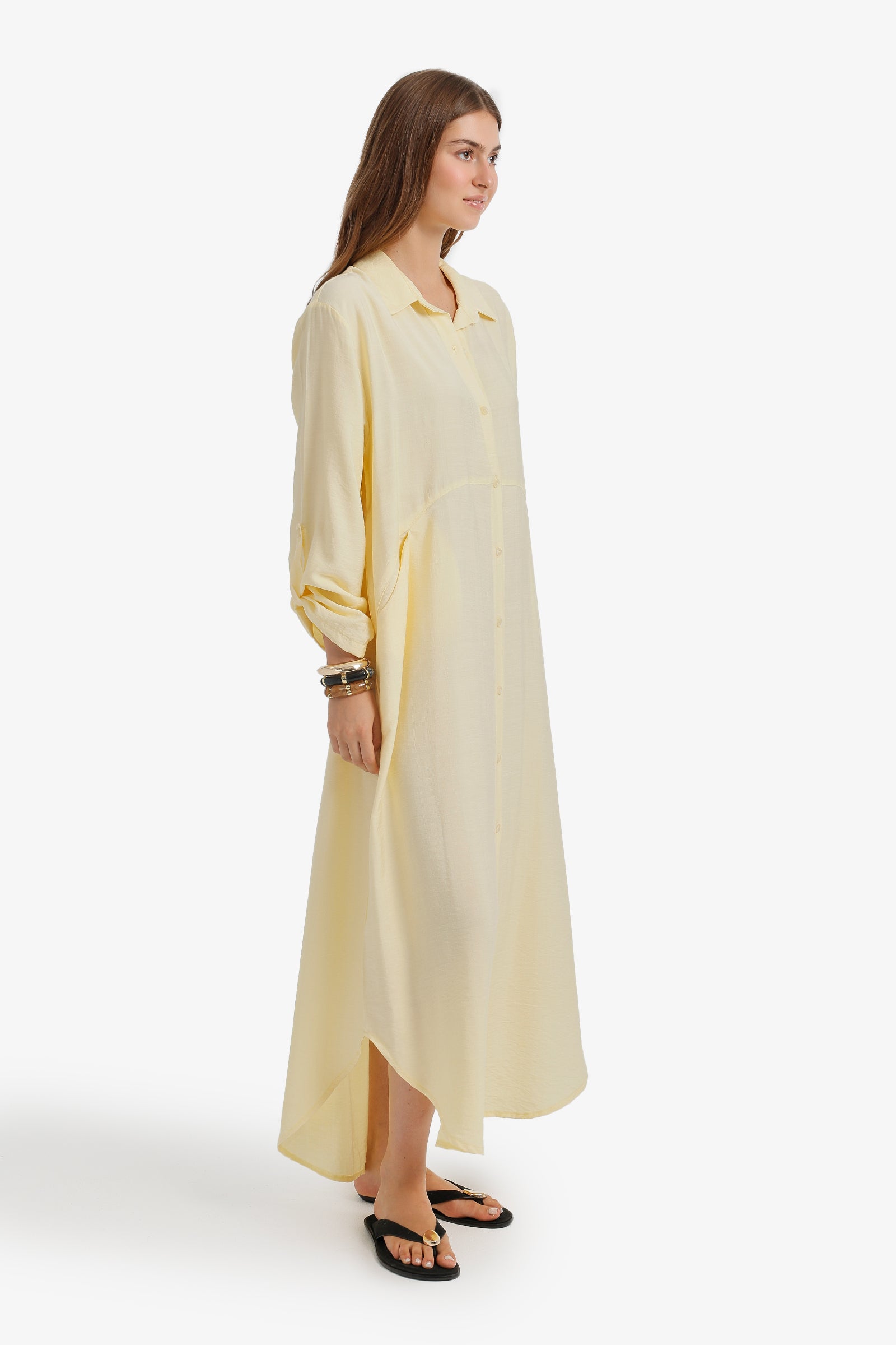 Tab Sleeve Shirt Dress