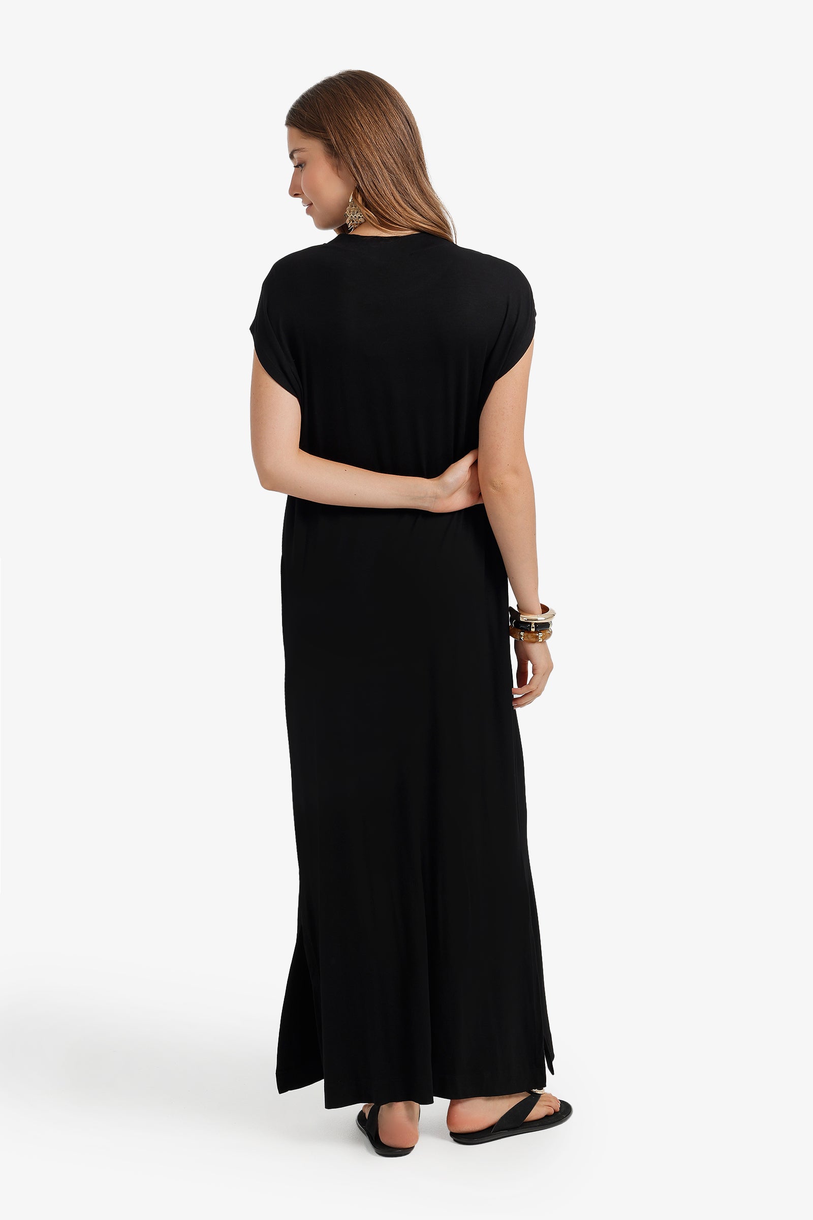 Cap-Sleeve Maxi Dress
