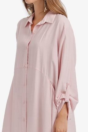 Tab Sleeve Shirt Dress