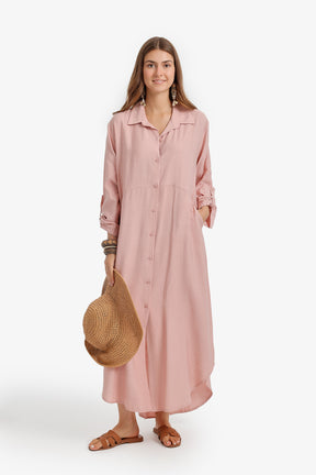 Tab Sleeve Shirt Dress
