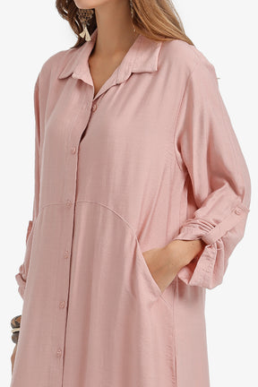 Tab Sleeve Shirt Dress