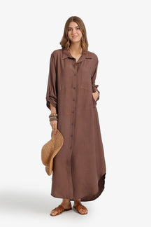 Tab Sleeve Shirt Dress